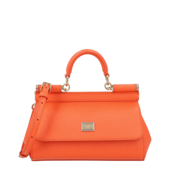 Sicily Calfskin Top-Handle Bag - Orange