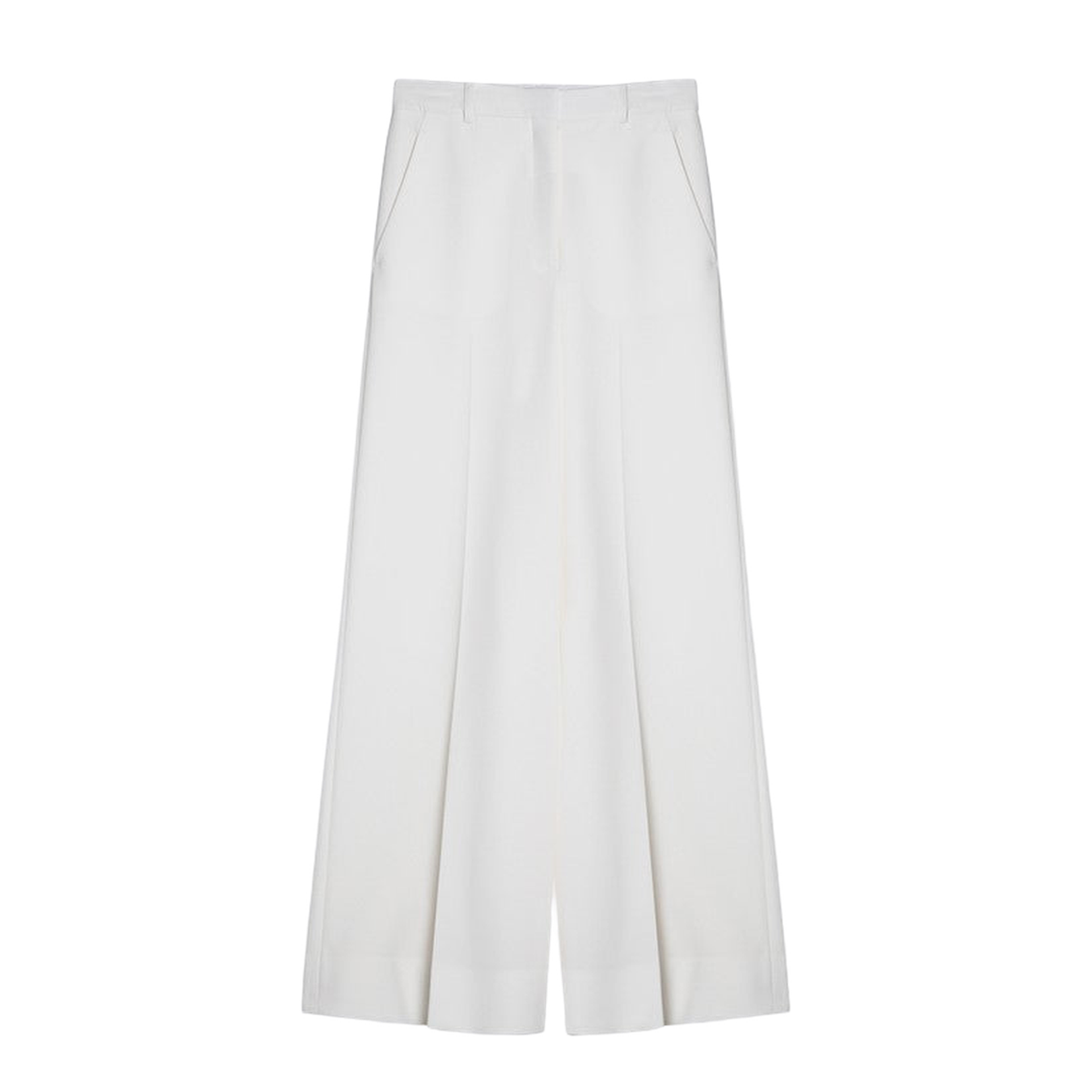 Cream Wool Flared Trousers