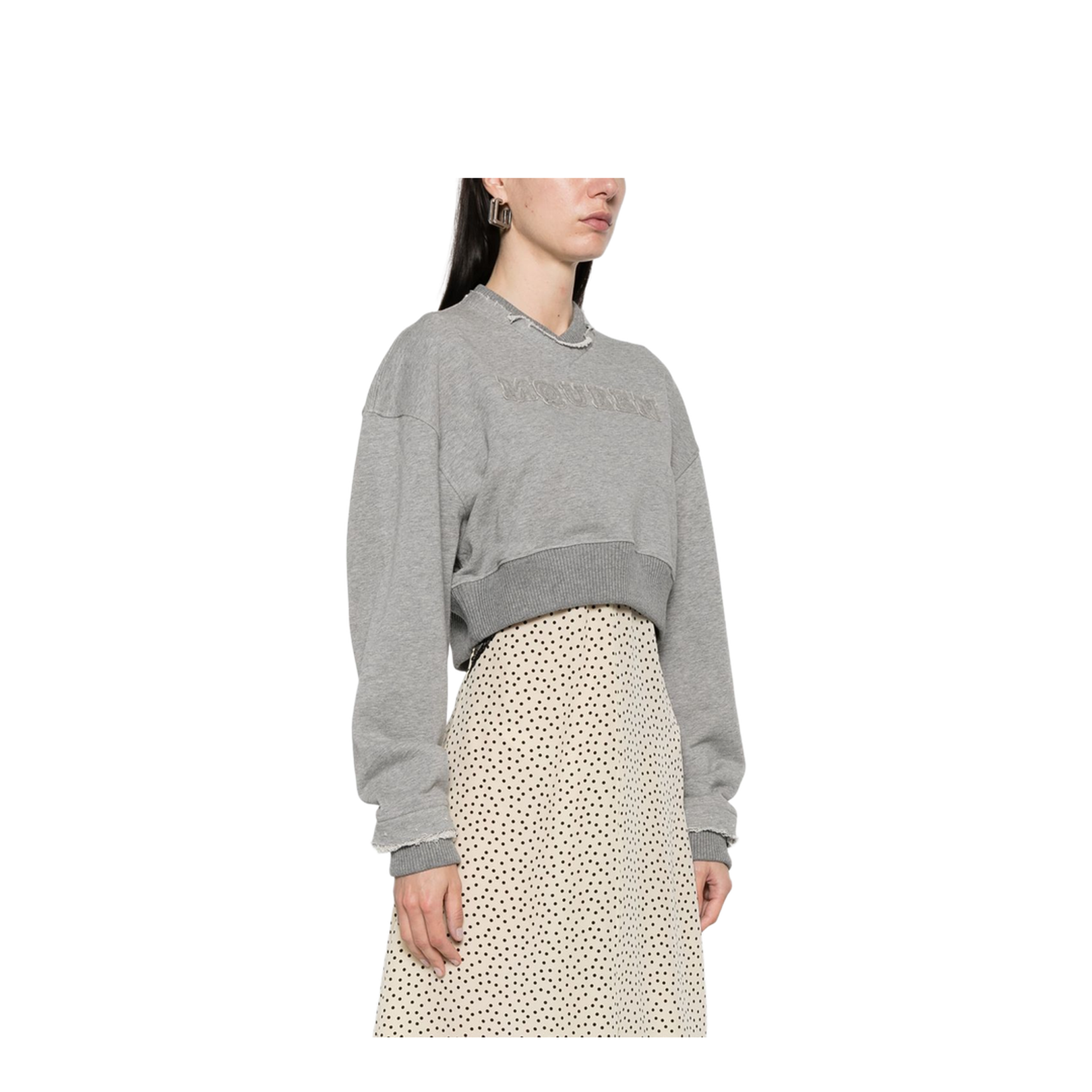 Logo Cotton Cropped Sweatshirt