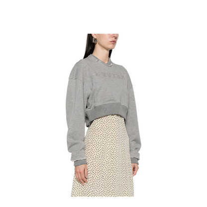 Logo Cotton Cropped Sweatshirt