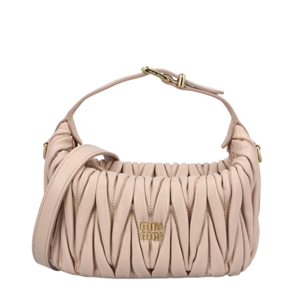 Matelassé Nappa Lambskin Pouch - Cipria