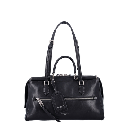 Vittoria Medium Calfskin Top Handle Bag - Black