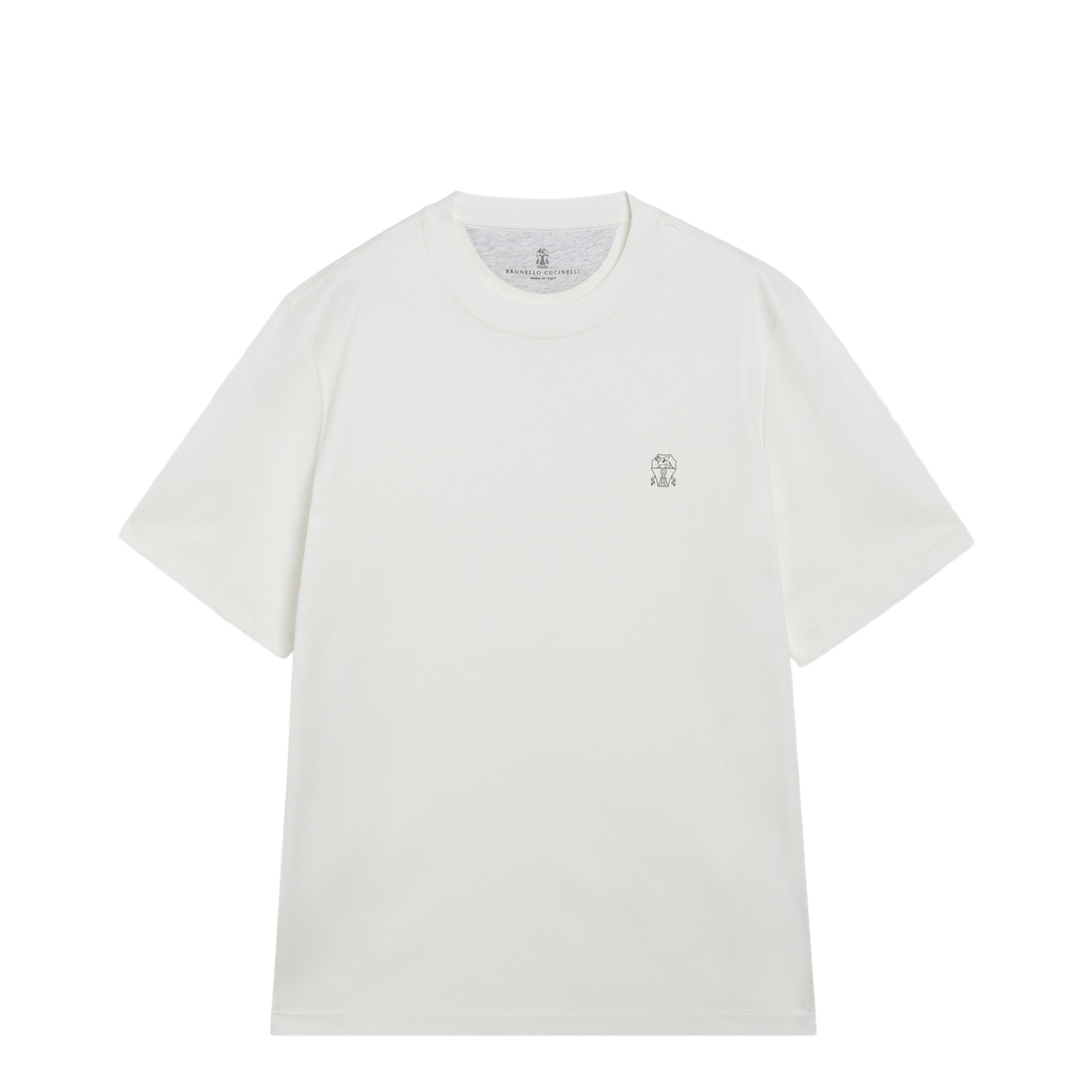 MAYFEYR - Brunello Cucinelli - Crew-Neck Cotton Jersey T-Shirt With Logo In Off White - M0B138440COCJB65
