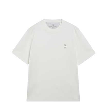 MAYFEYR - Brunello Cucinelli - Crew-Neck Cotton Jersey T-Shirt With Logo In Off White - M0B138440COCJB65