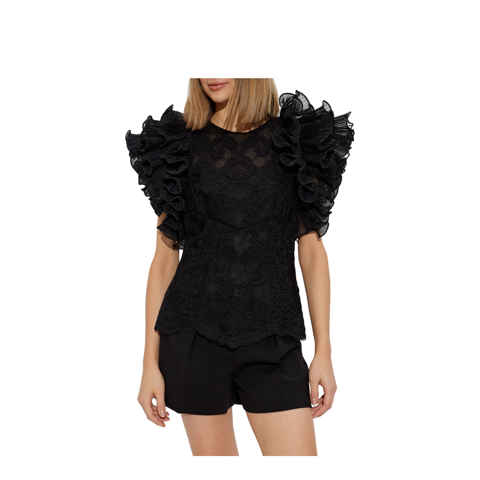 Lace Top with Ruffles