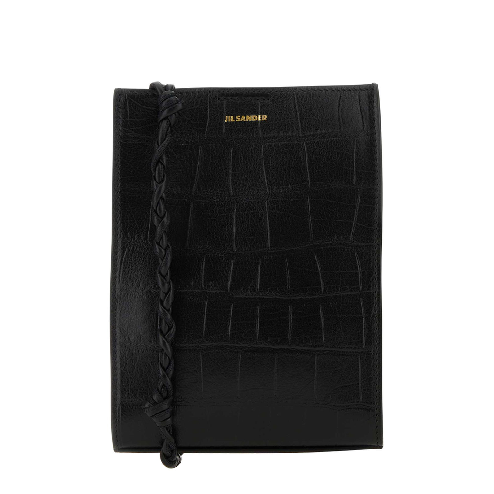Black Leather Small Tangle Shoulder Bag