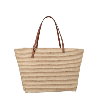Ella Large Raffia Tote - Beige