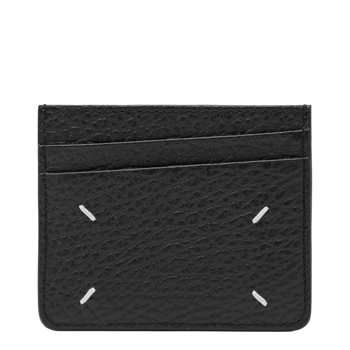 Black Four Stitches Calfskin Card Holder