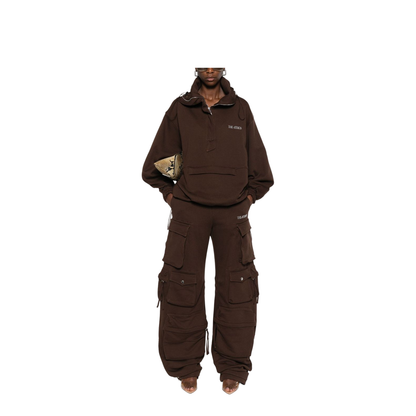 Brown Cotton Anorak Sweatshirt