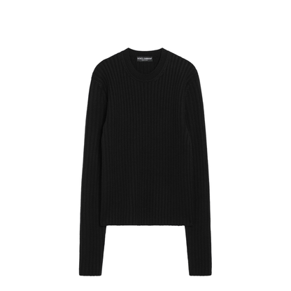 MAYFEYR - Dolce & Gabbana - Black Ribbed Wool Sweater - GXX46TJCVZ7N0000