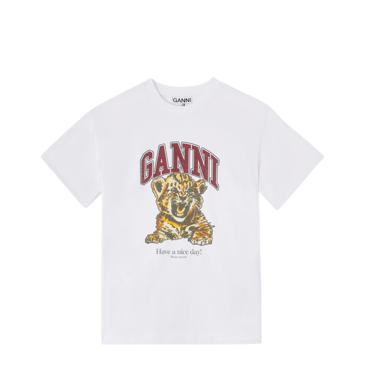 MAYFEYR - Ganni - White Graphic Print T Shirt - A1050060151
