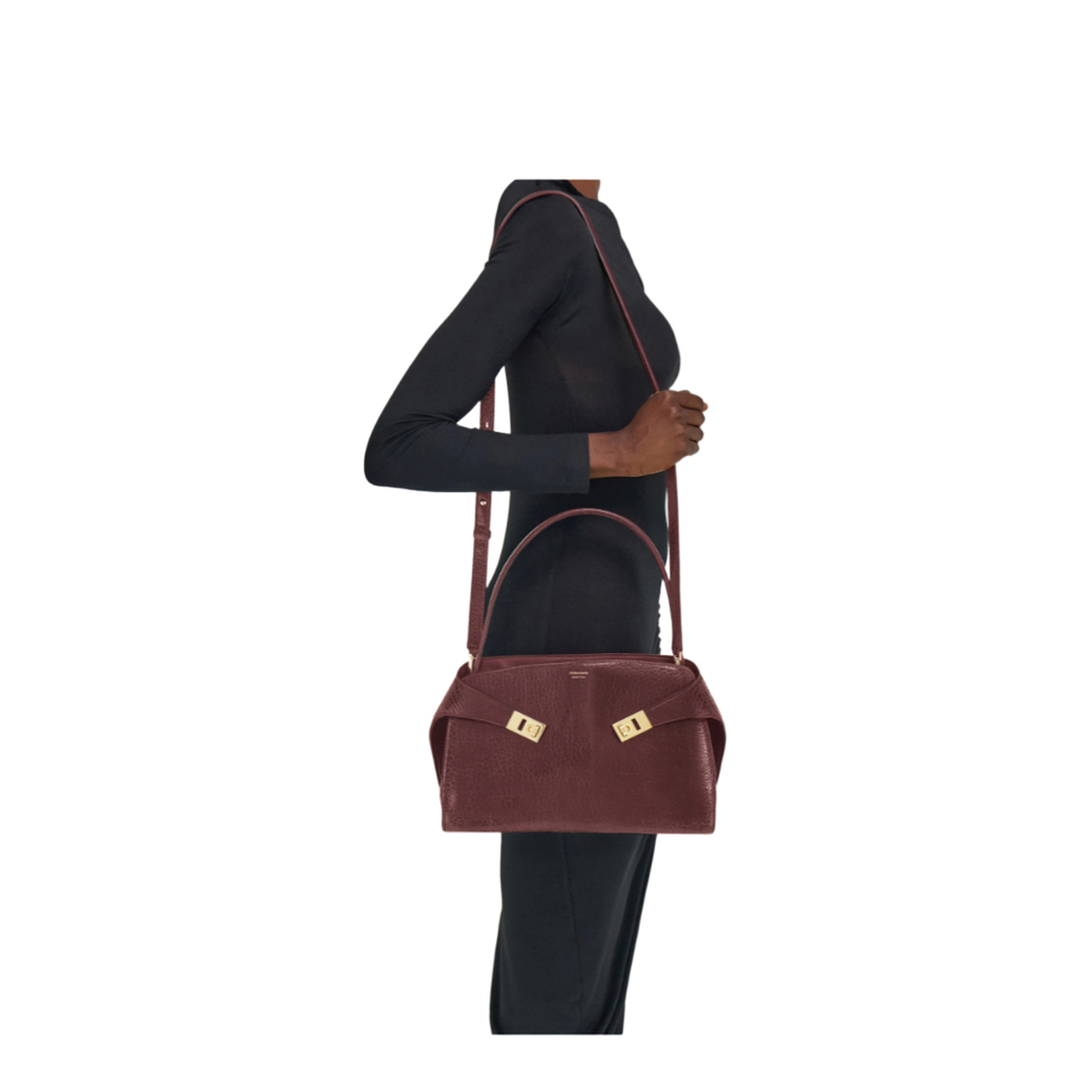 Adjustable Shoulder Bag with Central Zipper