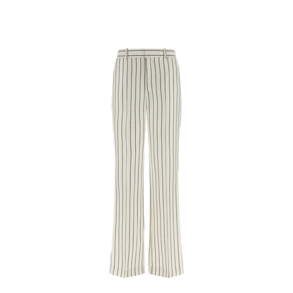 Straight-Leg Pinstripe Pants - White