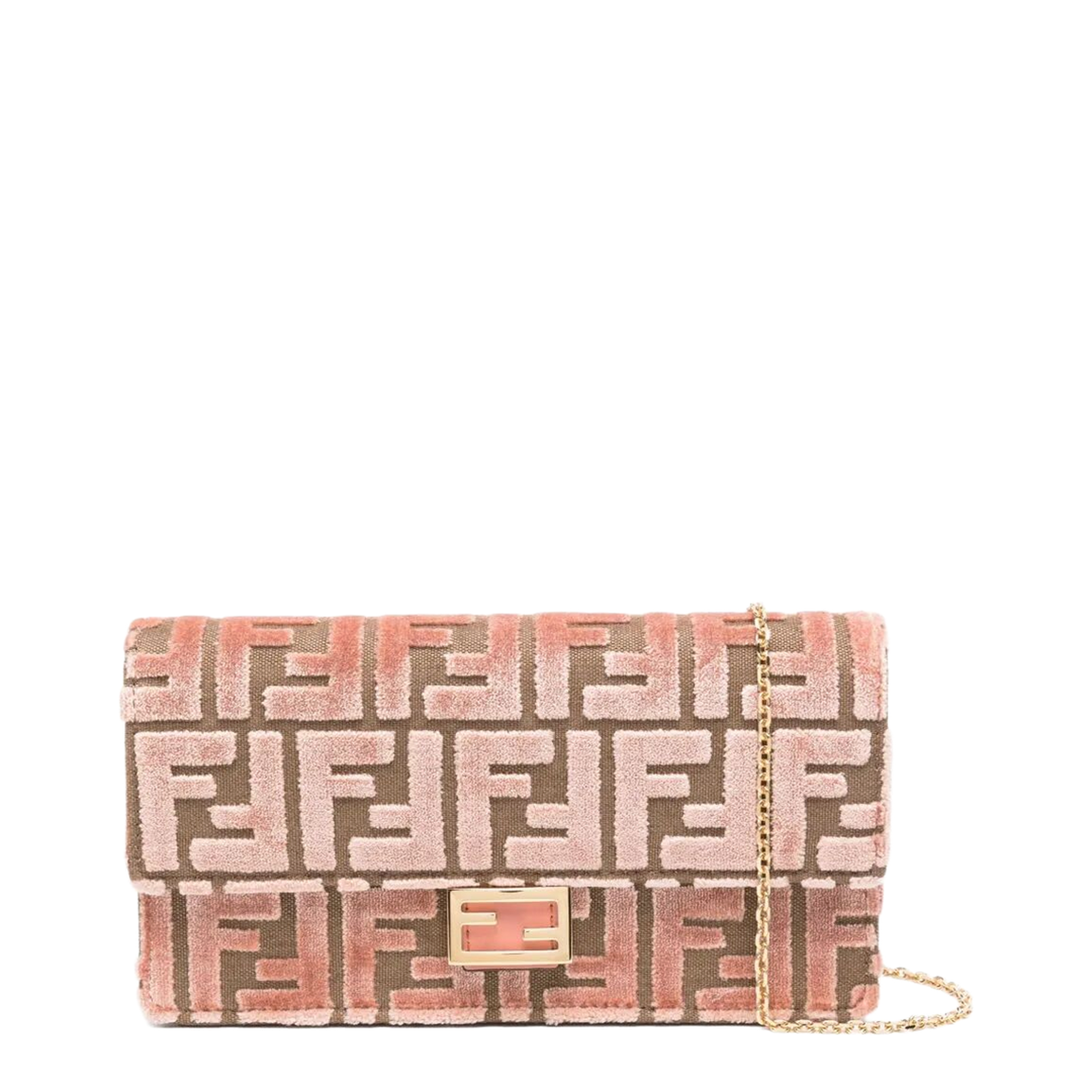Wallet On Chain Baguette Fabric Pink