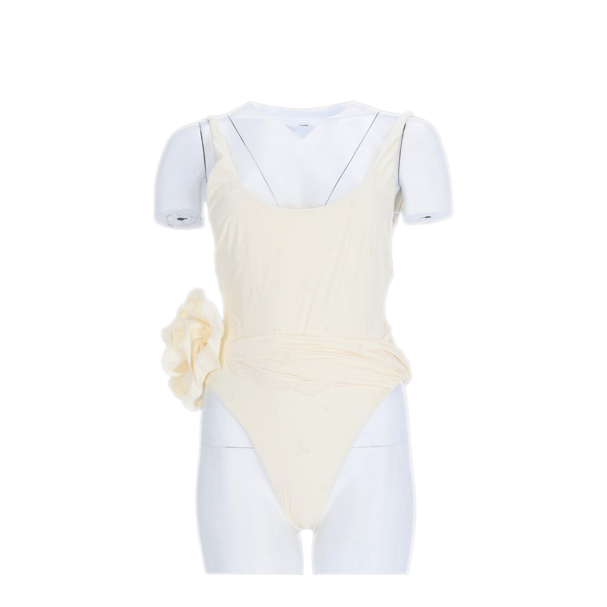 MAYFEYR - Magda Butrym - One Piece Swimsuit With Embroidered Roses - 649726CREAM