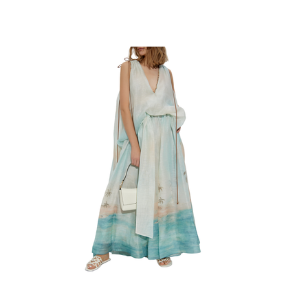 Dress with silk finish