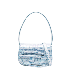 1DR Shoulder Bag Medium Polyurethane - Clear Blue