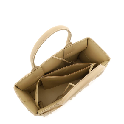 Small Arco Tote Bag In Beige Porridge & M Brass