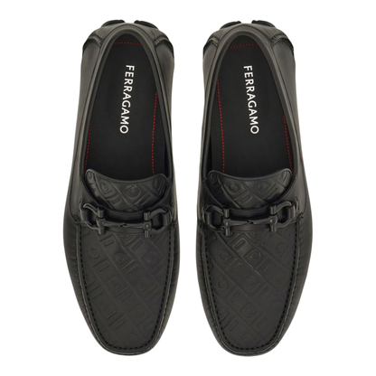 MAYFEYR - Ferragamo - Embossed Gancini Monogram Driving Loafers - 02C3980779172
