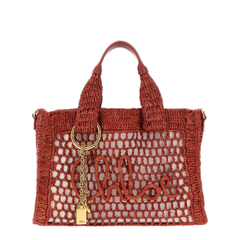 Summer Banana Small Raffia Tote - Ginger Red