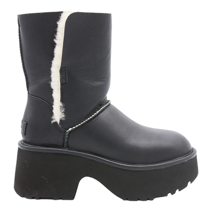 Platform Fur-Trim Leather Boots