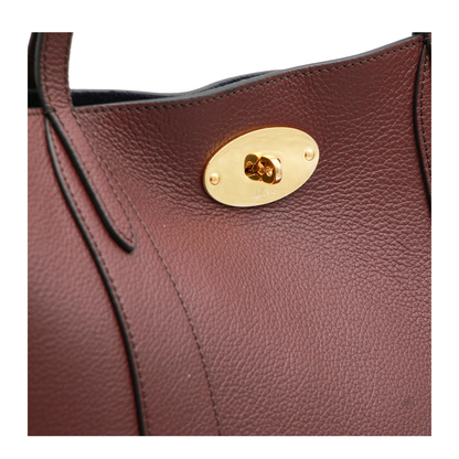 Bayswater Small Classic Grain Leather Tote - Burgundy