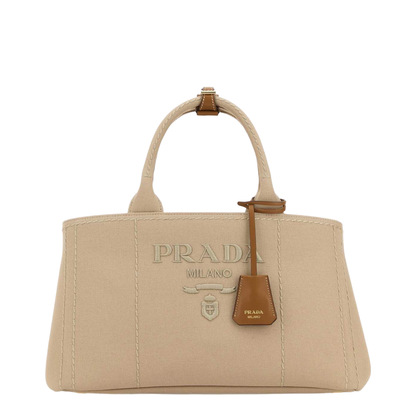 MAYFEYR - Prada - Beige Canvas Large Jardinière Shopping Bag - 1BG554V8OKRCYAF0065
