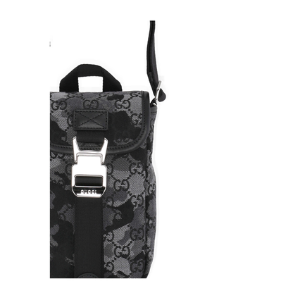 GG Canvas Mini Canvas Crossbody - Black/Grey Camouflage
