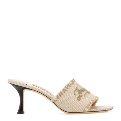 MAYFEYR - Jimmy Choo - Two Tone Canvas Sandalias - ALEXIA70EIKALMMIXCAP