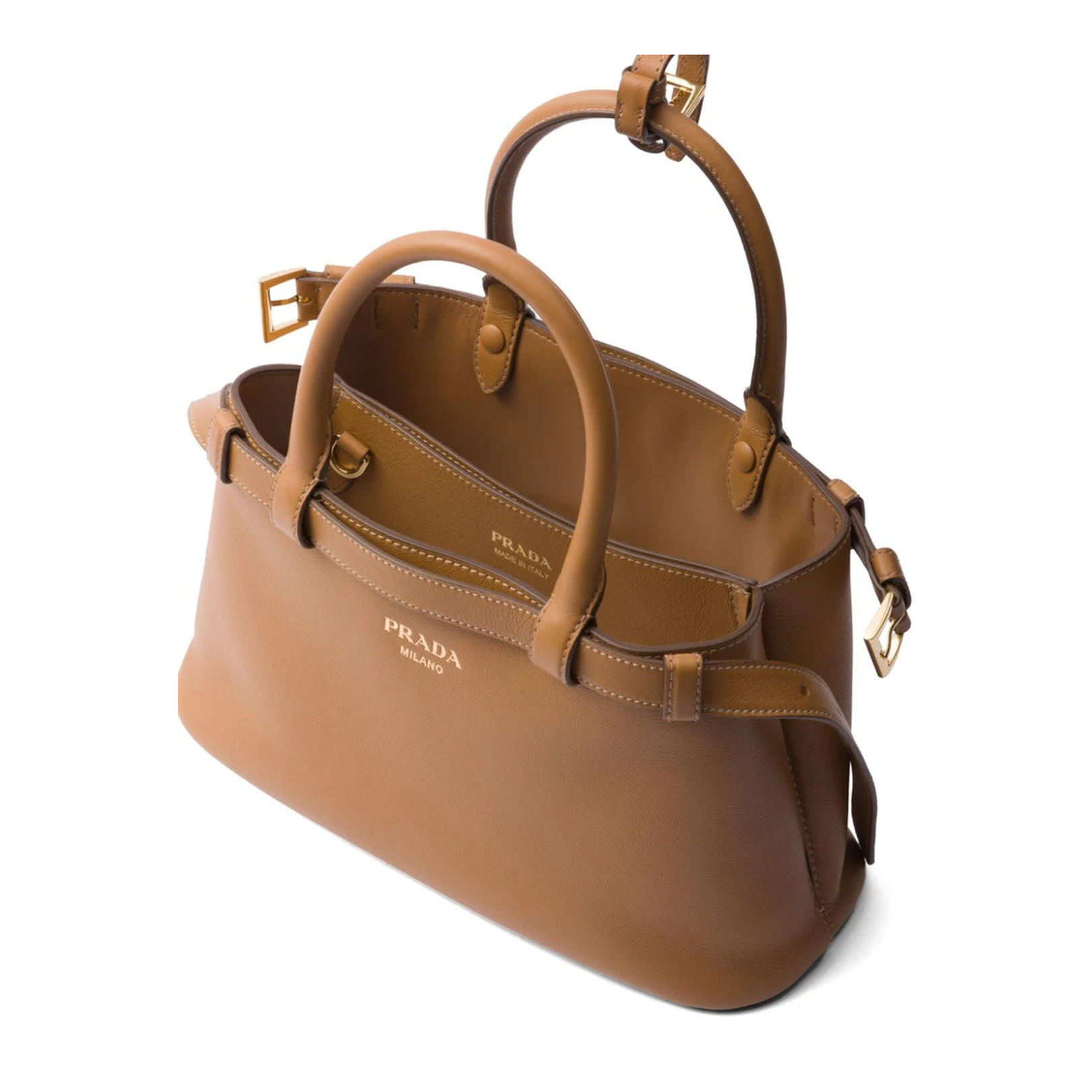 Small Belted Leather Two-Way Bag