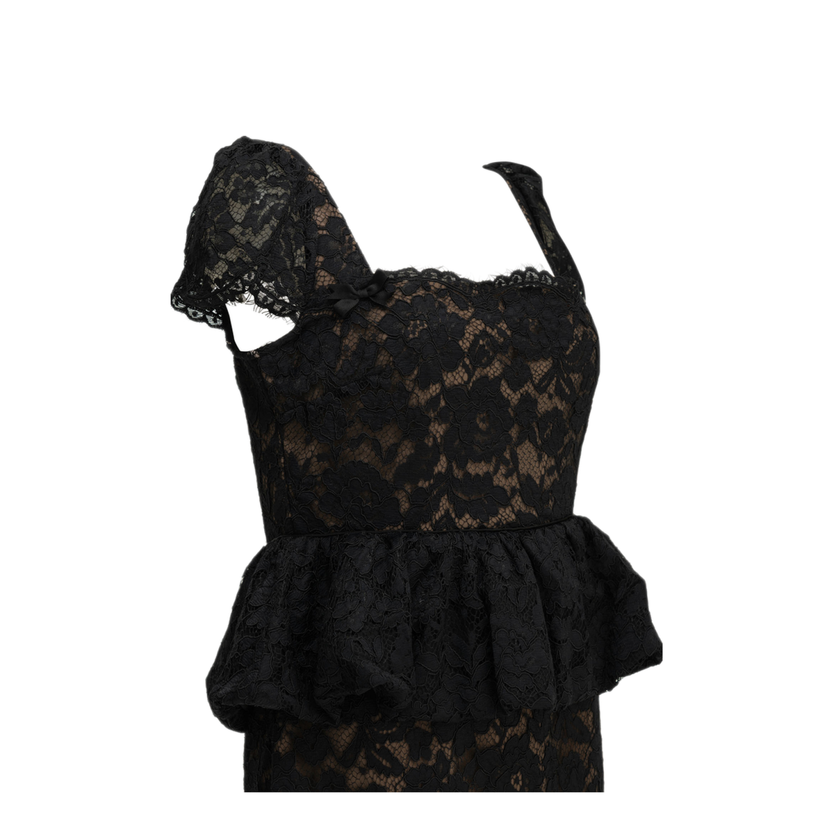 MAYFEYR - Self Portrait - Midi Length Sheath Dress With Ruffles - SC26029MABBLACK