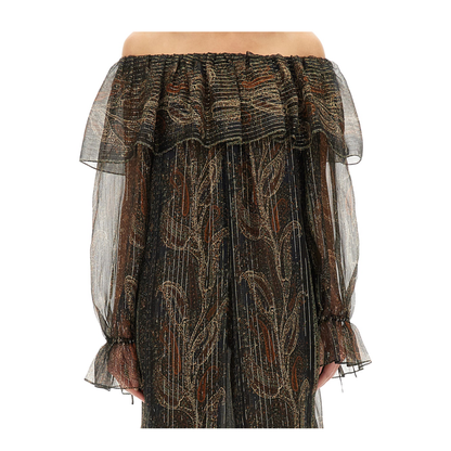 Silk Lurex Creponne Dress