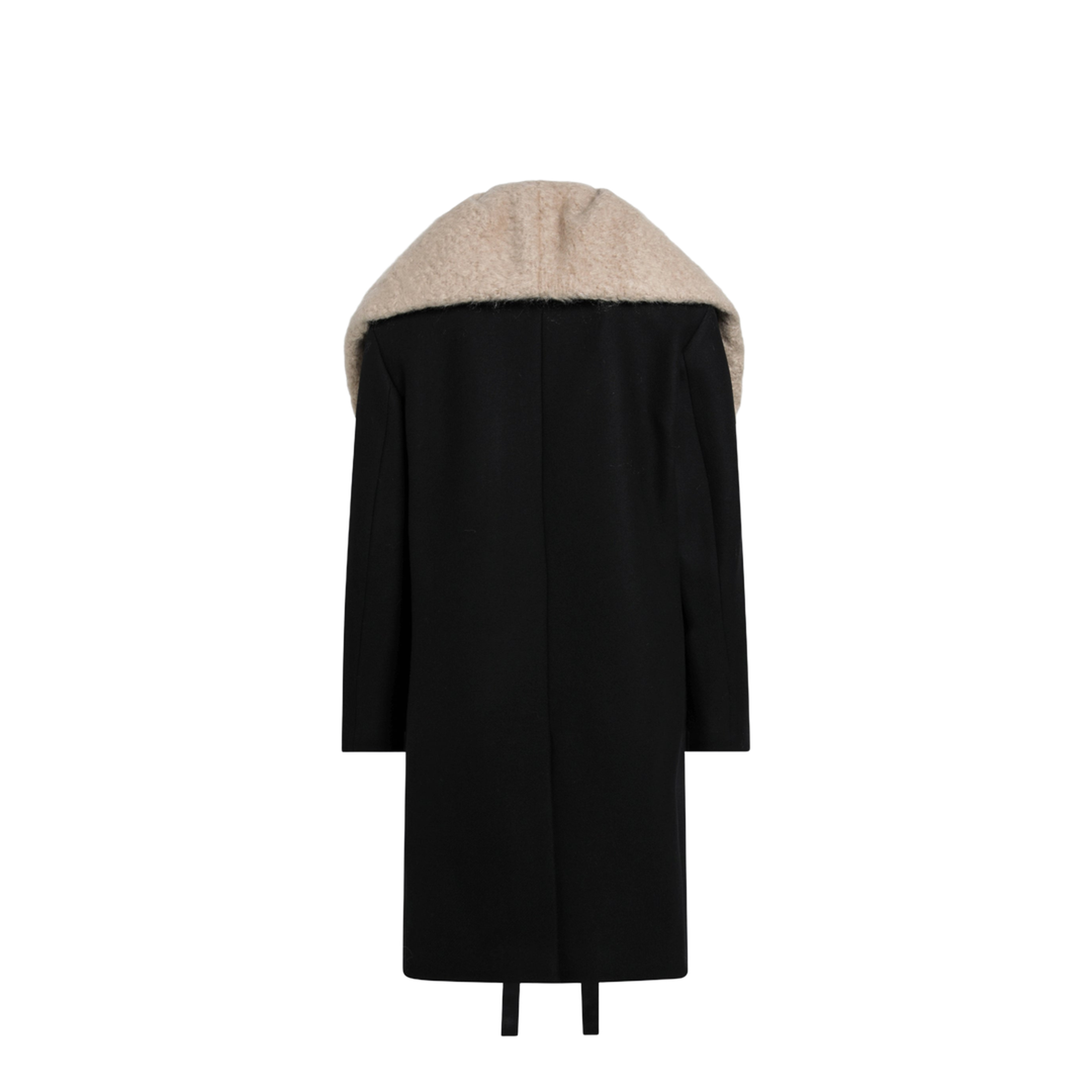 MAYFEYR - Dries Van Noten - Black Coat With Removable Neckline - 202312216900