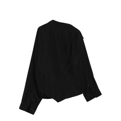 One-Shoulder Poplin Shirt