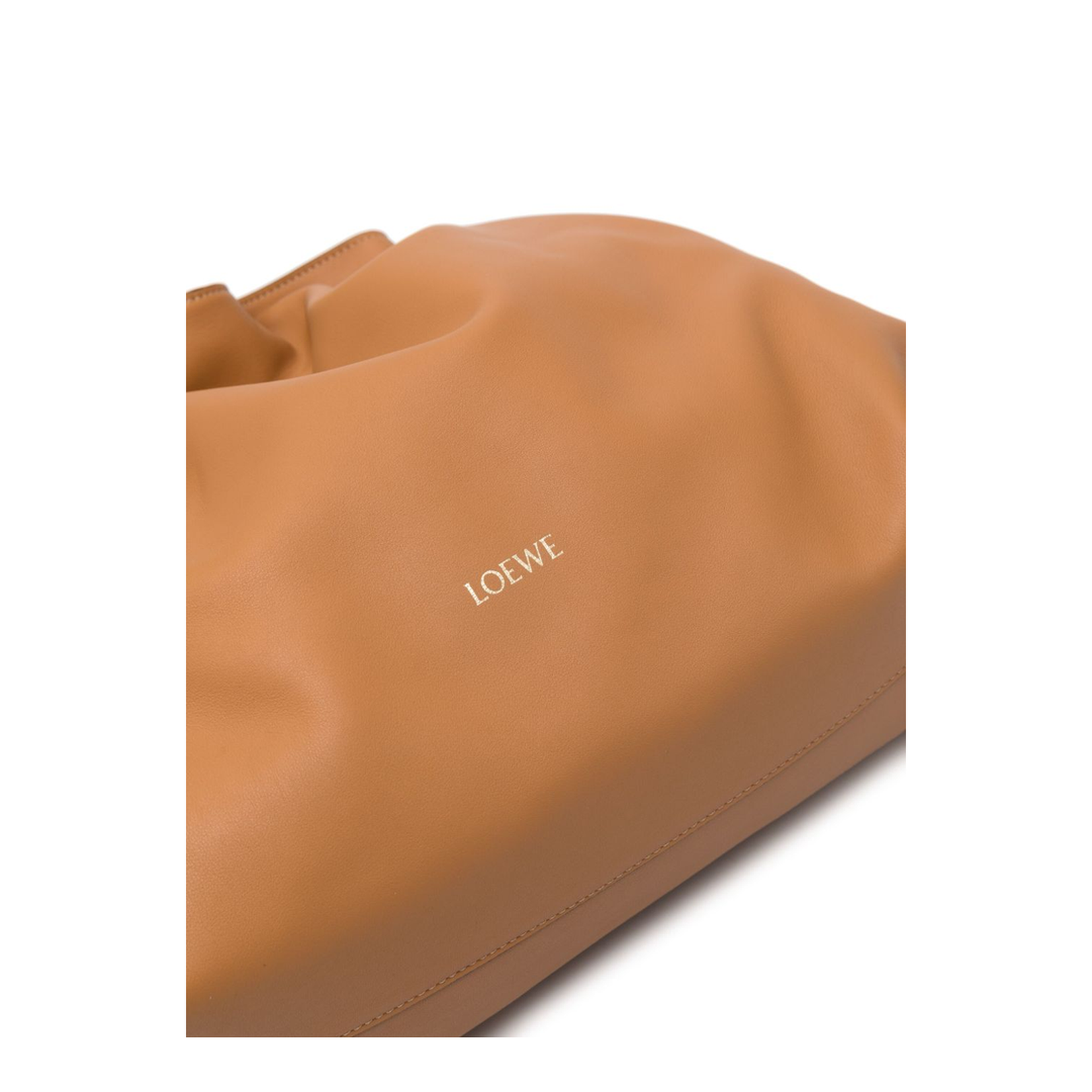 Cognac Brown Calf Leather Grained Texture Panelled Design Bag