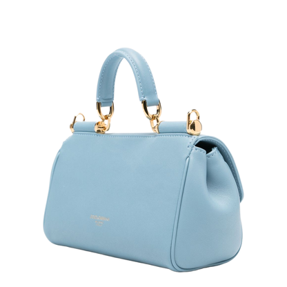 My Sicily Medium Calfskin Top-Handle Bag - Azure