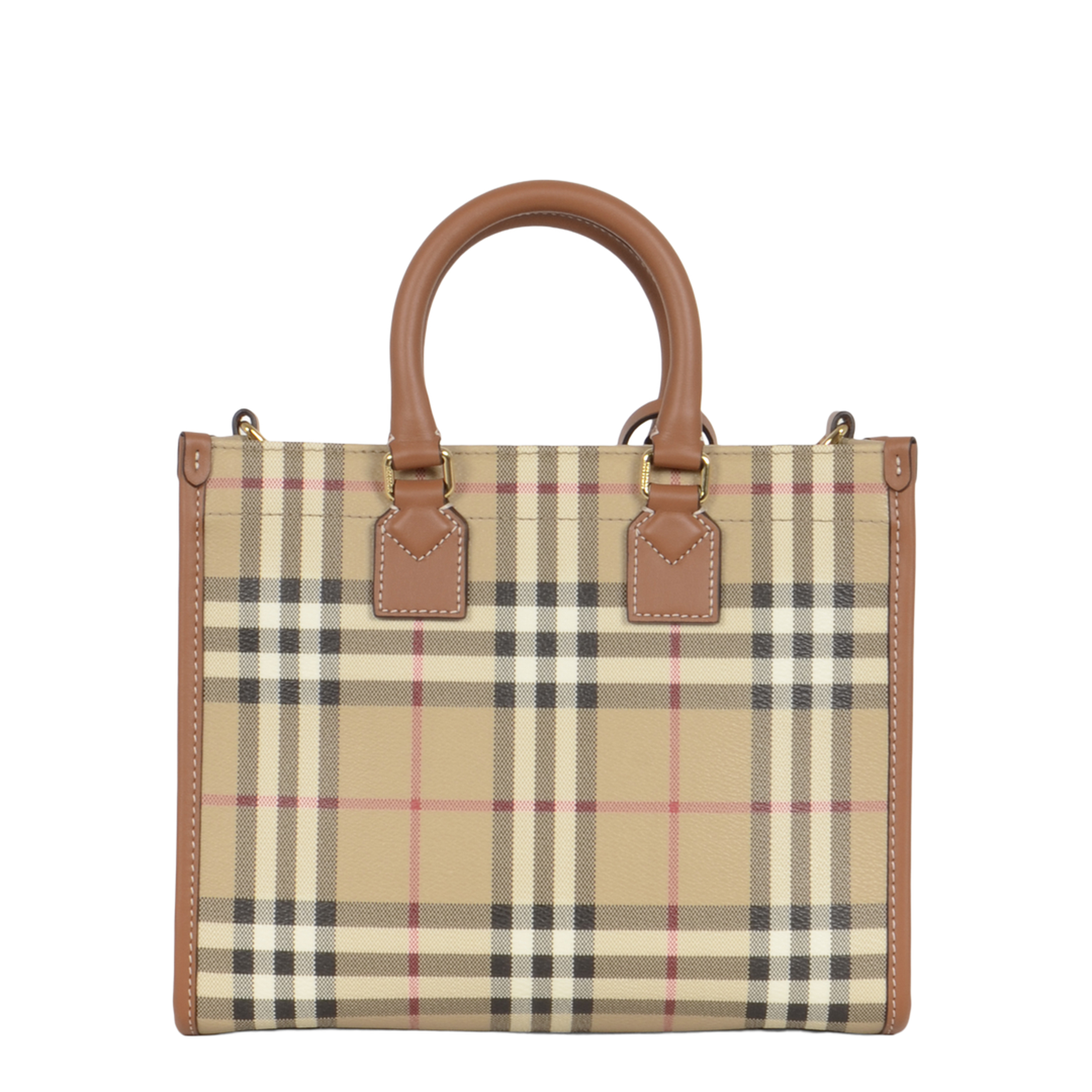 Mini Freya Tote Bag Check Coated Cotton Blend