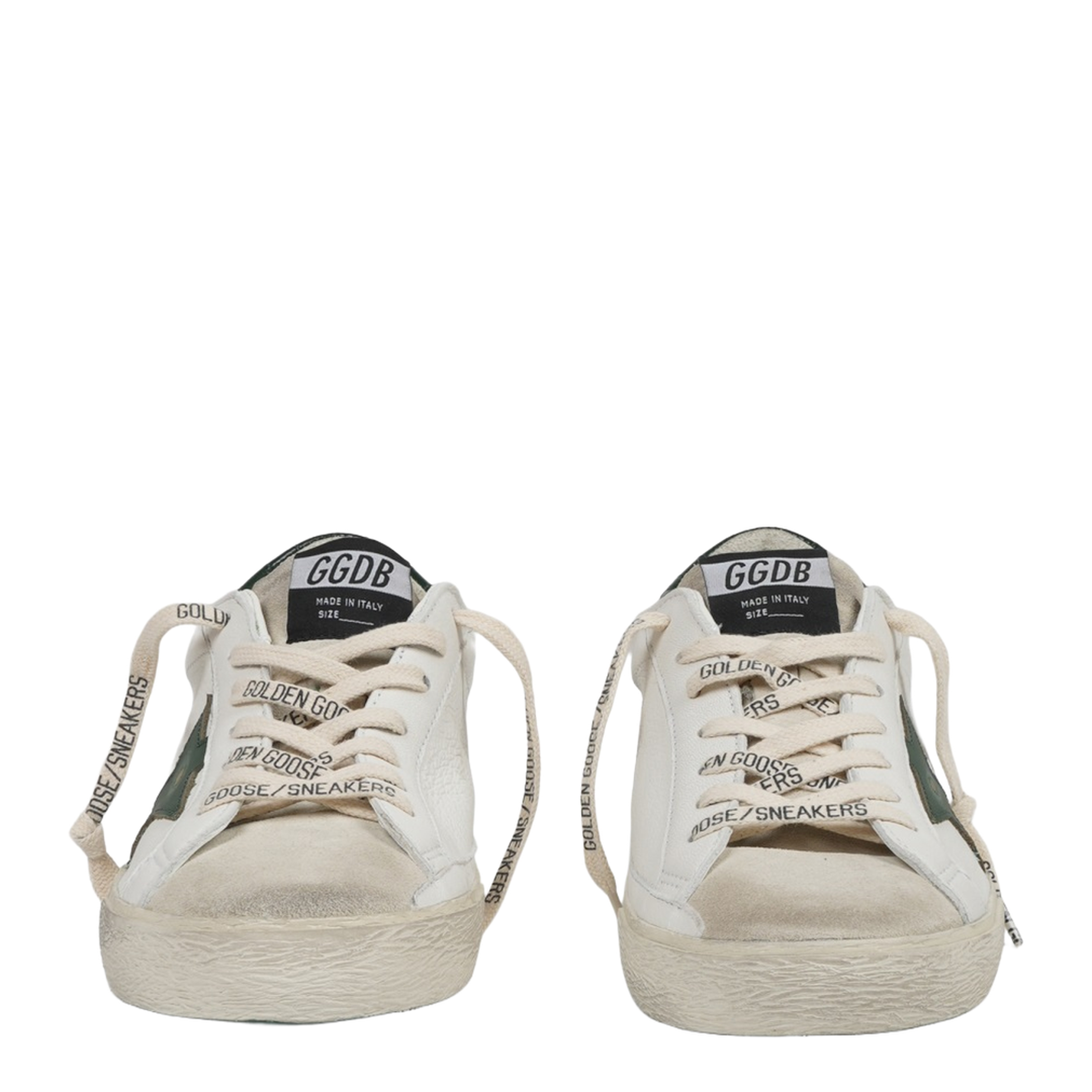 Super Star Nappa Upper Suede Toe and Tongue Leather Star Printed Leather Heel