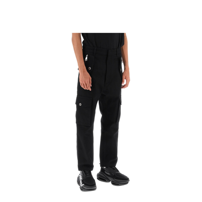 Cargo Trousers in Black Fabric