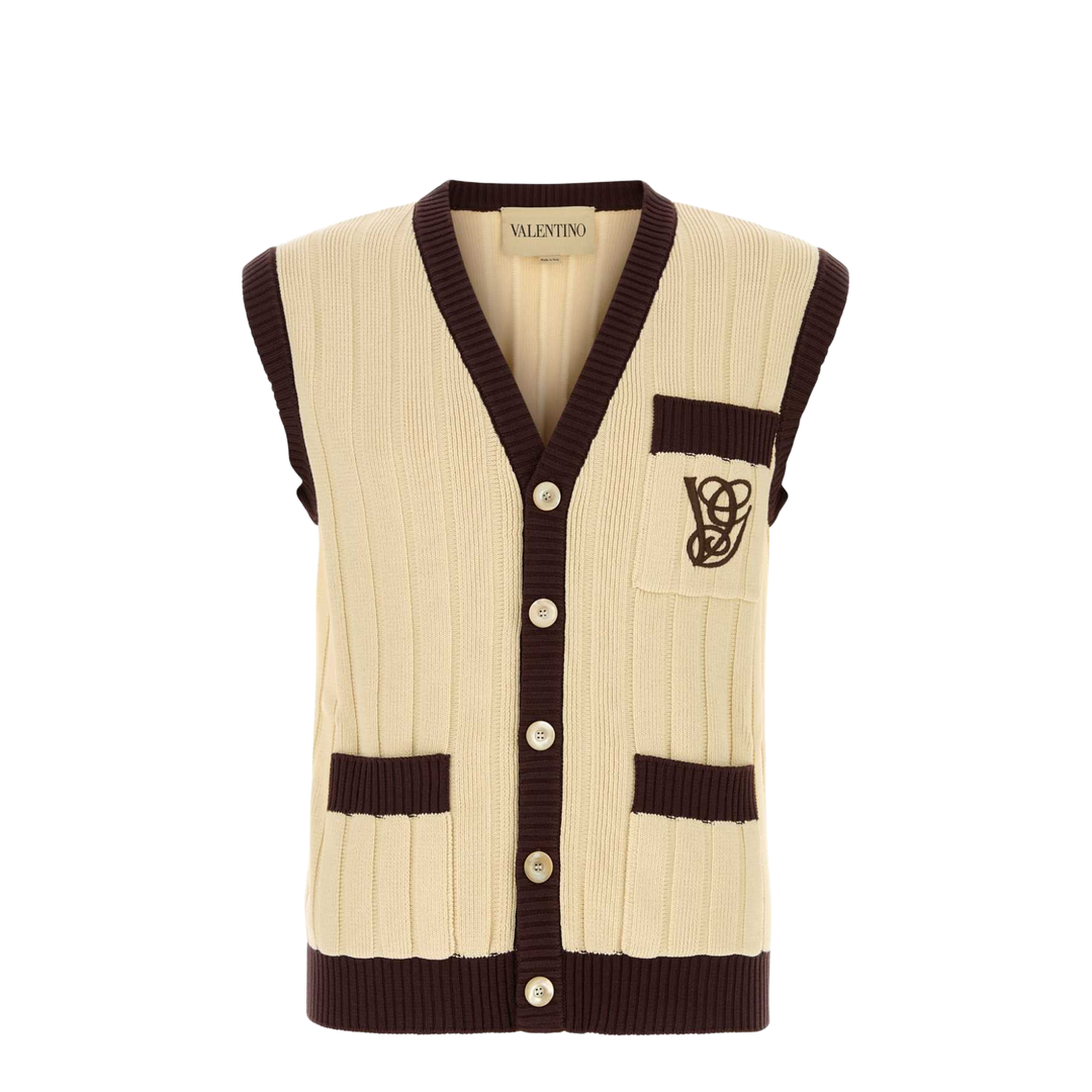 Cream Cotton Vest In Neutral