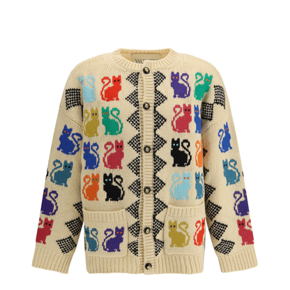MAYFEYR - Valentino - Cardigan With Le Chat De La Maison Jacquard Motif - 8V3KA06CBBK