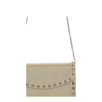 Grained Leather Bag with Chain Shoulder Strap