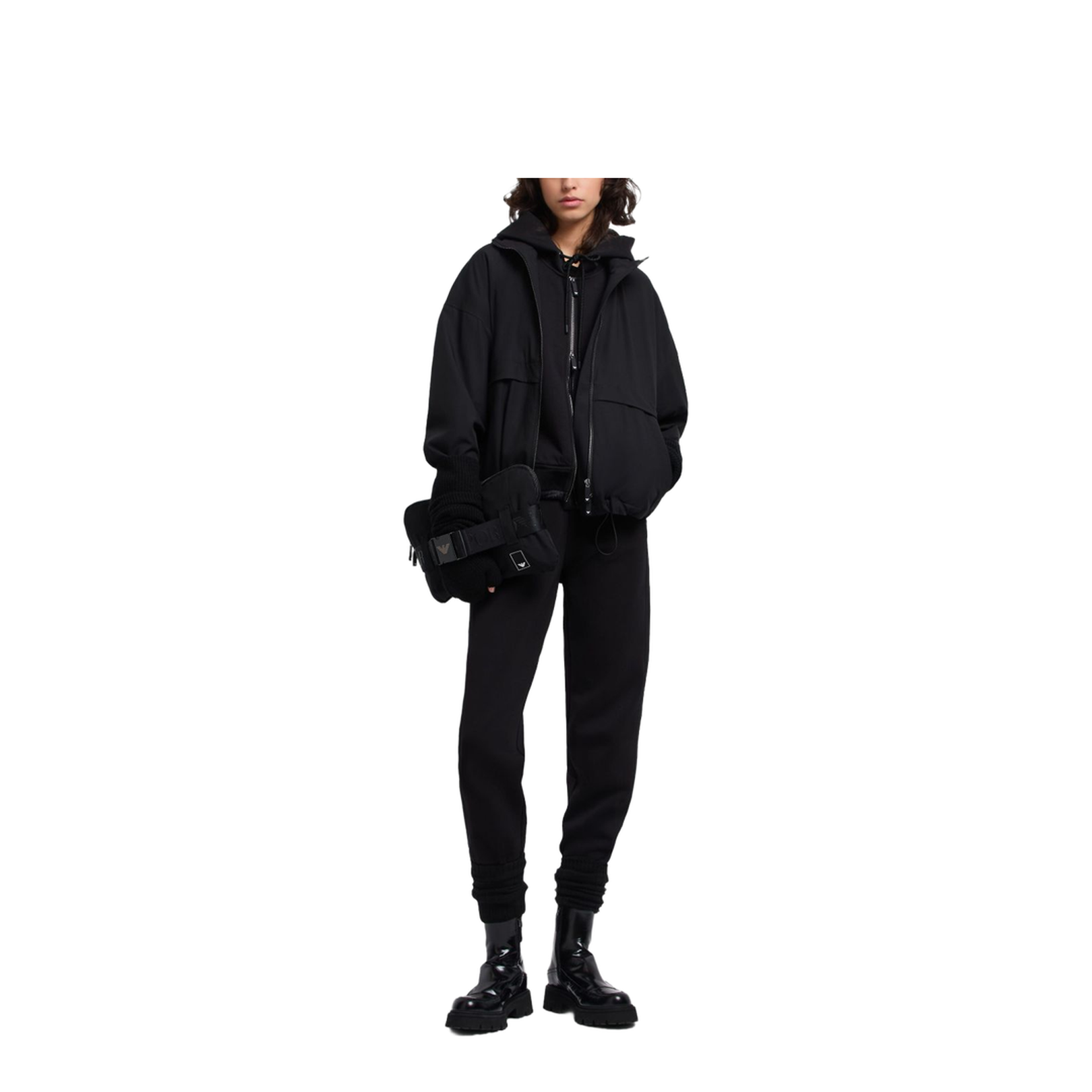 Cotton Blouson Jacket - Black