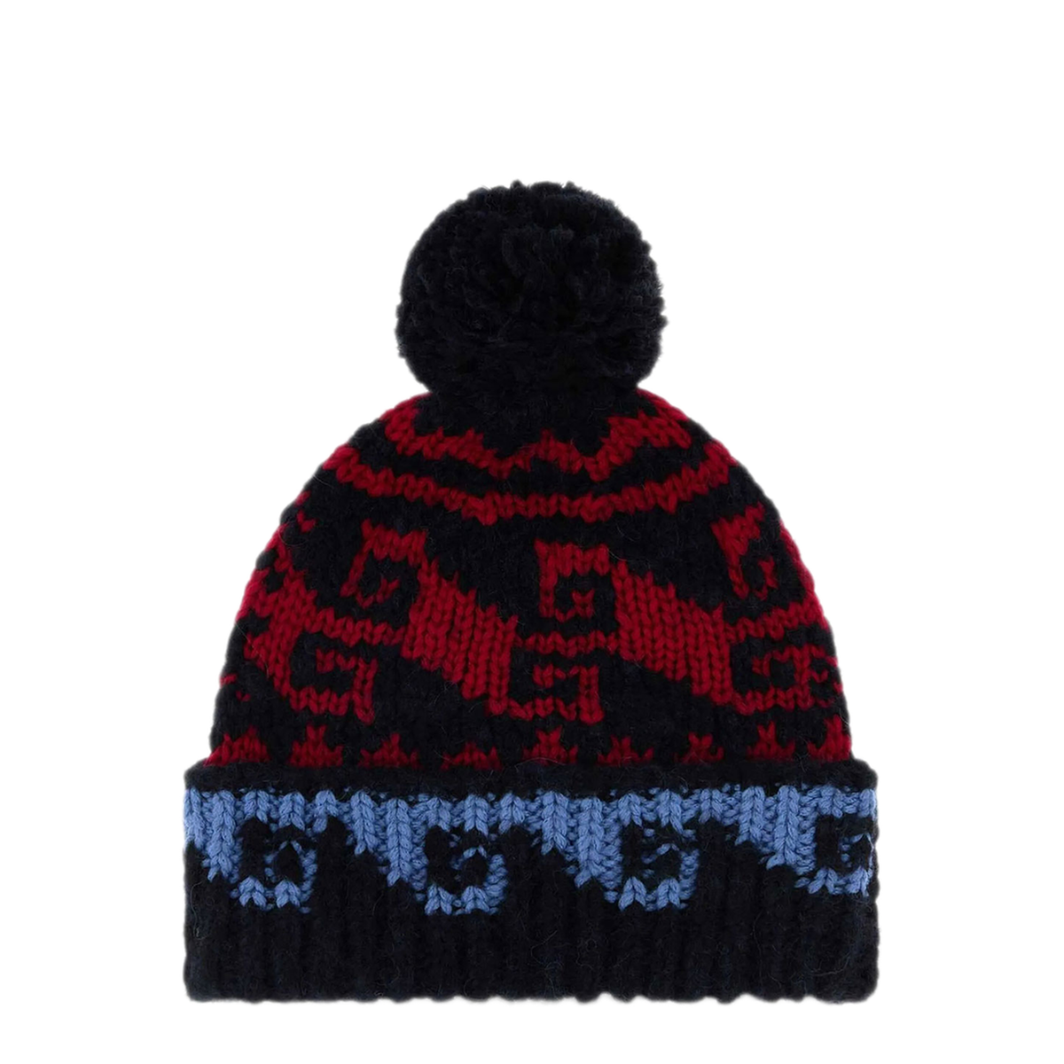 Embroidered Wool Blend Beanie Hat