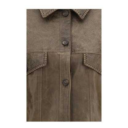 MAYFEYR - Golden Goose - Babete Leather Jacket With Embossed Details - GWP02789P002667G