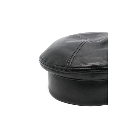 Nappa Leather Beret with Logo