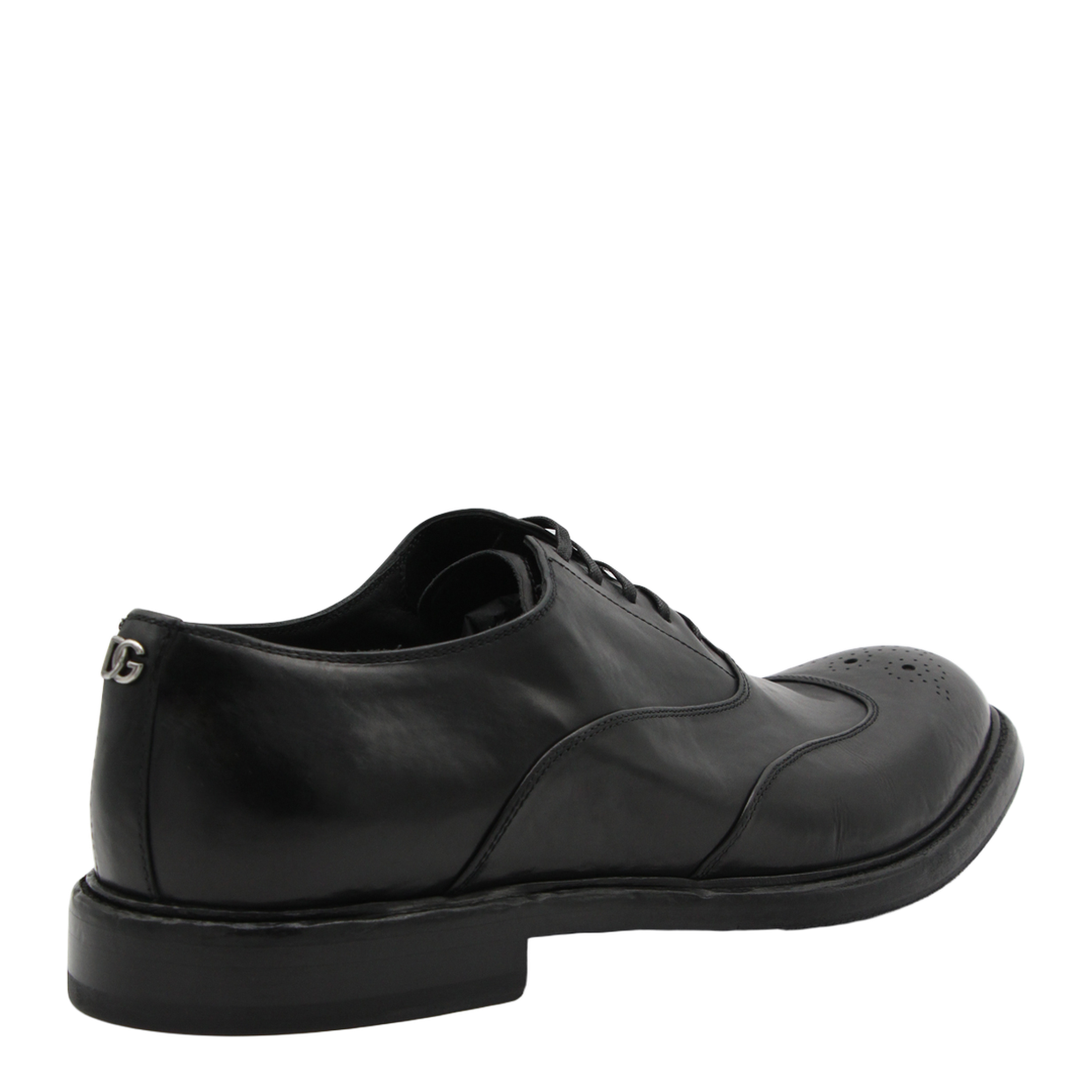 Washed Black Calfskin Lace-Up Shoe