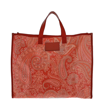 Red Nylon Tote Bag