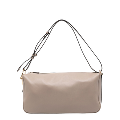 Half Horsebit Large Soft Grain Shoulder Bag - Taupe