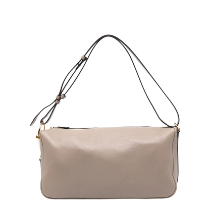 Half Horsebit Large Soft Grain Shoulder Bag - Taupe